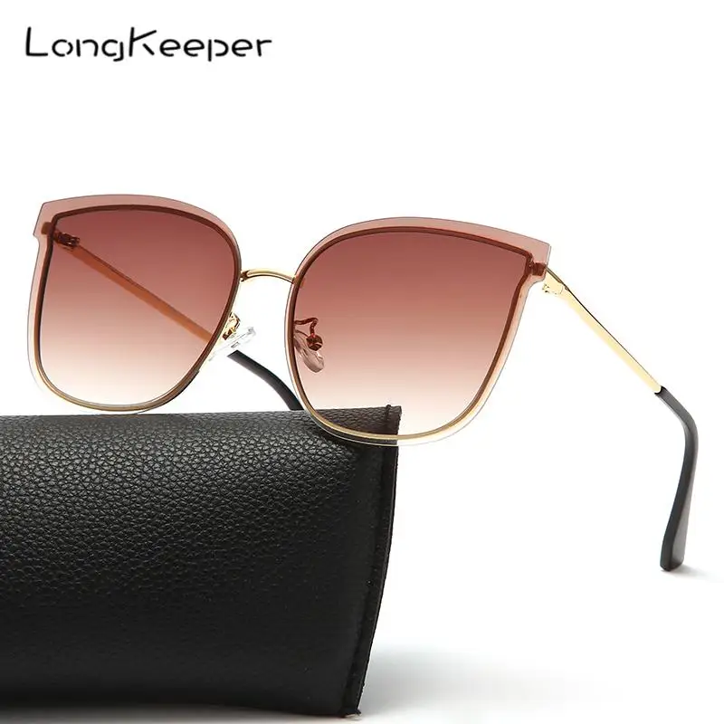 

Fashion Cat Eye Rimless Sunglasses Women Vintage 2021 Gradient Lens Sun Glasses Ladies UV400 Eyewear Lunette De Soleil Femme