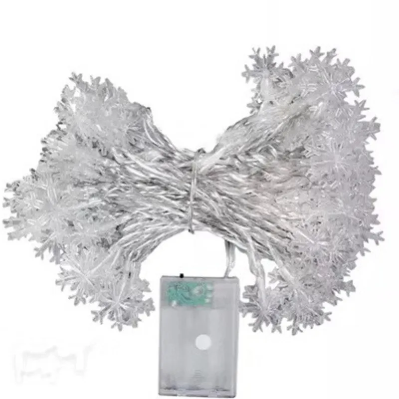 Высококачественная светодиодная гирлянда со снежинками мигающие огни для