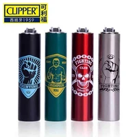 clipper 4pcs metal butane gas lighters fireproof nylon explosion proof portable grinding wheel inflatable lighters