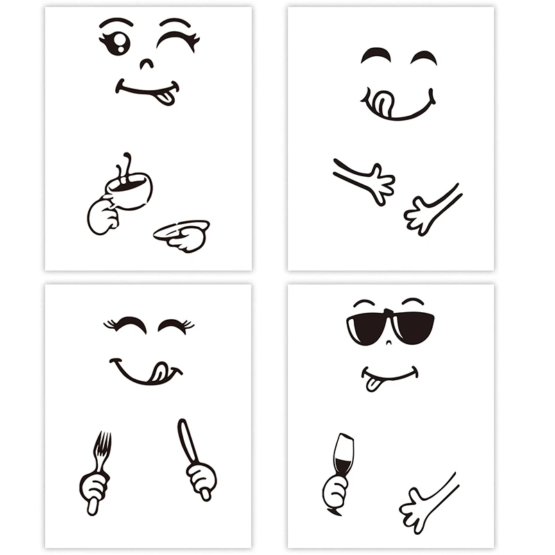 Съемные водонепроницаемые настенные наклейки с юмористическим изображением Yummy