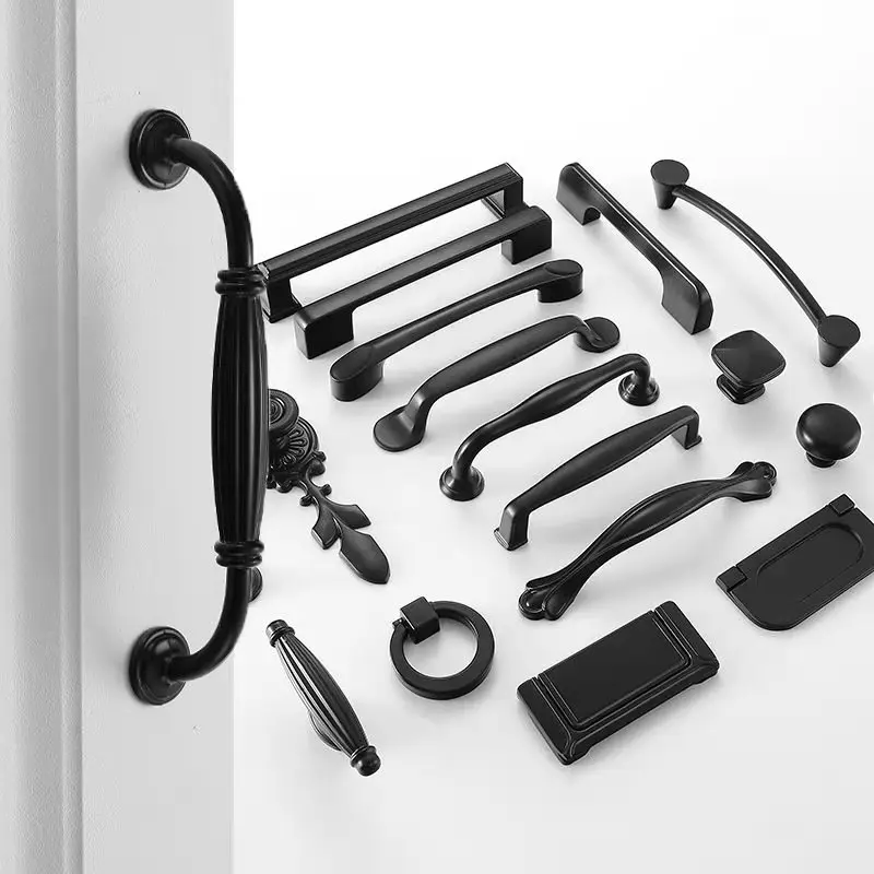 

Modern Cabinet Handles Solid Aluminum Alloy Door Knobs And Handles Kitchen Cupboard Pulls Drawer Knobs Furniture Handle 96-192MM