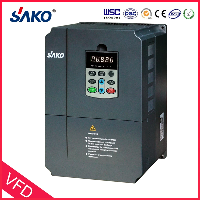 

Sako SKI670 7.5KW VFD Input 220V 1ph to Output 380V 3ph High Performance AC to AC Variable Frequency Inverter