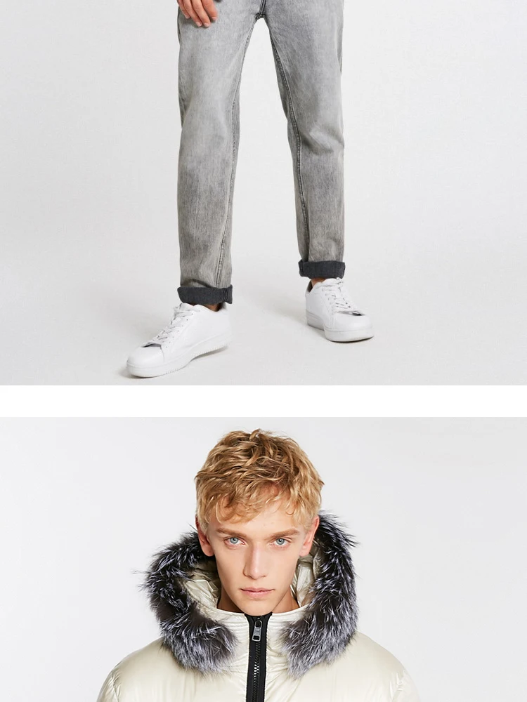 JackJones мужской зимний пуховик с капюшоном и воротником из лисьего меха 218412521