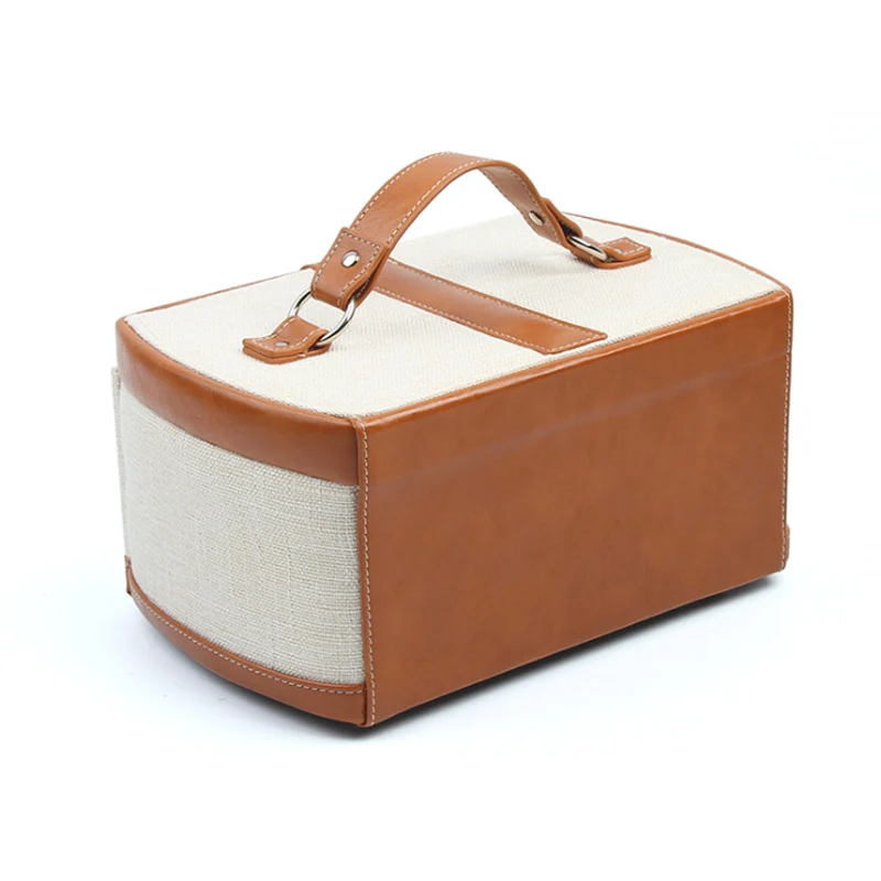 High Level PU Jewelry Storage Box Three-layer Double Drawer Small Item Storage Box Can Be Portable Jewelry Box Portable Travel