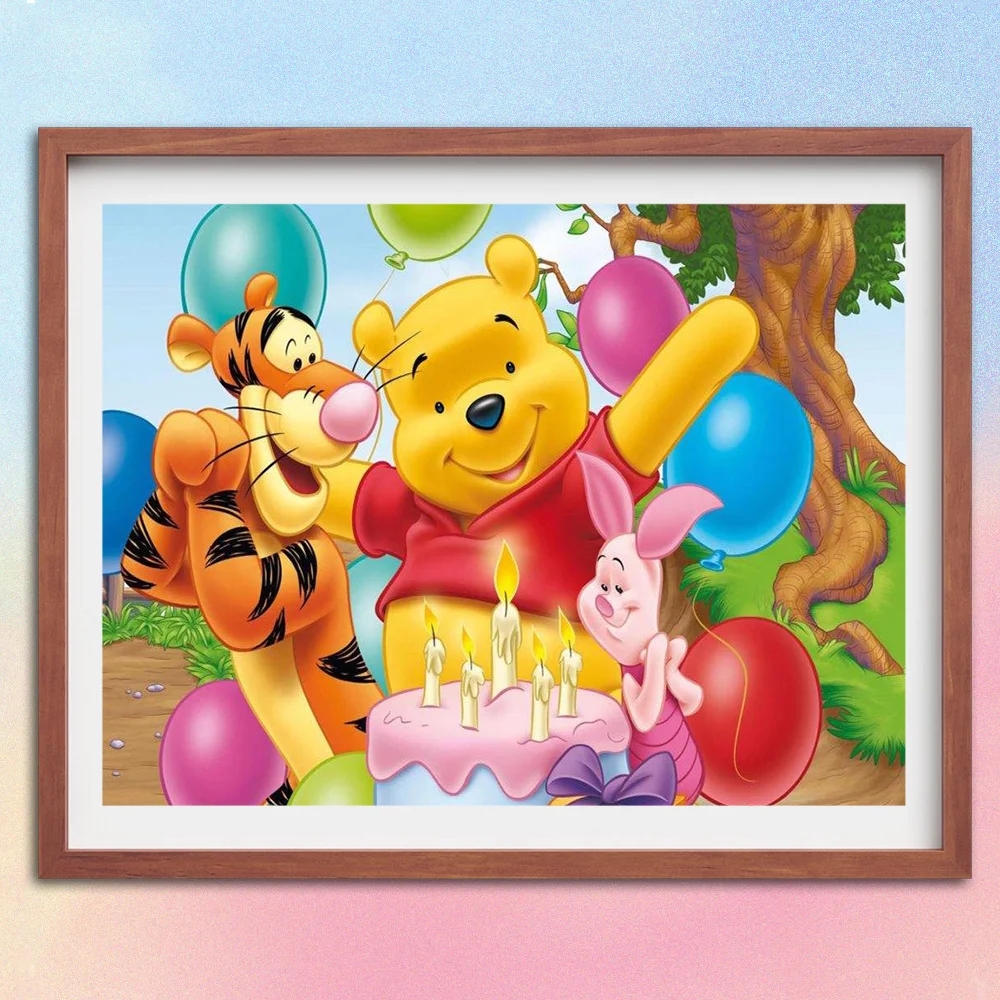 

Disney Cartoon Diamond Embroidery Winnie the Pooh 5D Diamond Painting Animal Rhinestone Picture Mosaic Kits Needlework Wall Art