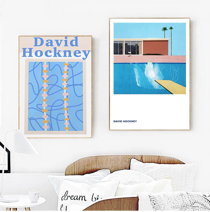 

David Hockney Art Prints Exhibition Vintage Canvas Poster Abstract Artwork Painting Wall Pictures for Living Room Wall Art Decor