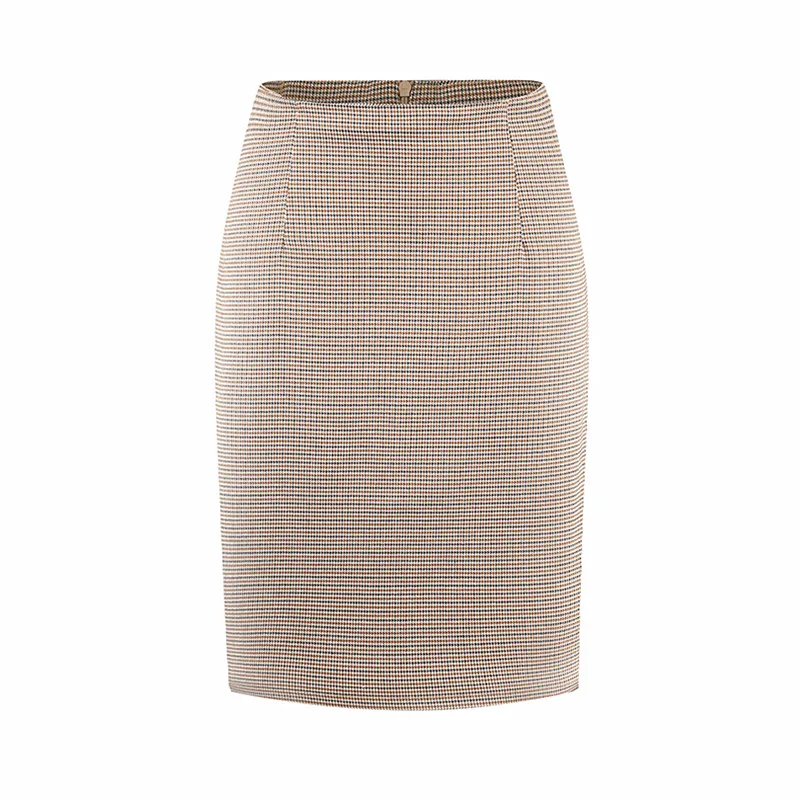 

Womens Plaid Woolen Skirt Spring Autumn Women Houndstooth Mini Skirts Ladies High Waist Slim Back Zipper Pencil Skirt