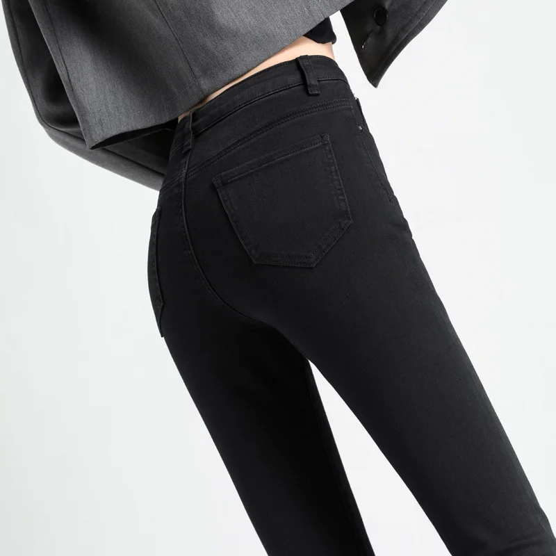 

Black Jeans Women's High Waist Skinny Pants Skinny Slimming 2021new Spring and Autumn Slim Fit plus Size Chubby Girl Pants