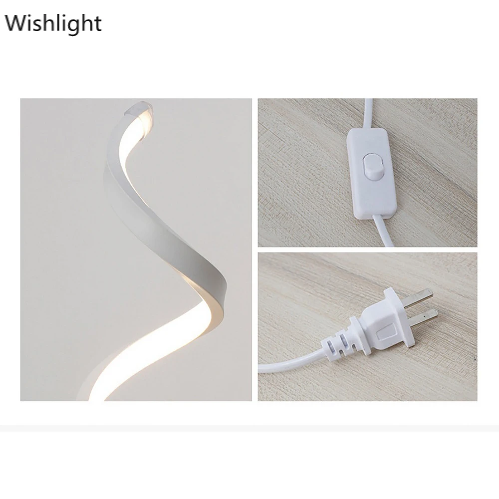 24 Вт современный спиральный светодиодный настенный светильник черный белый