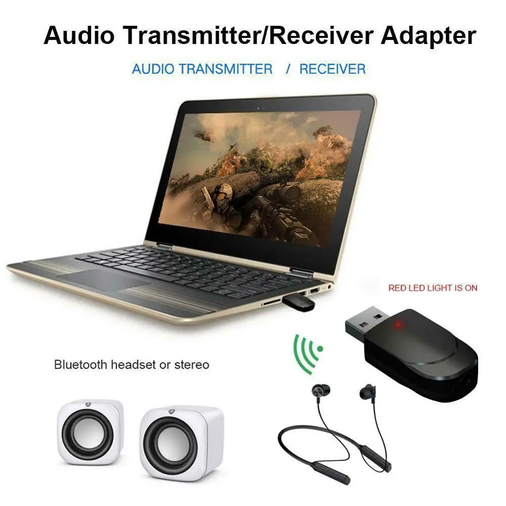 2 в 1 Bluetooth 5 0 3 мм Музыкальный bluetooth-аудио адаптер аудио передатчик и приемник Mini AUX