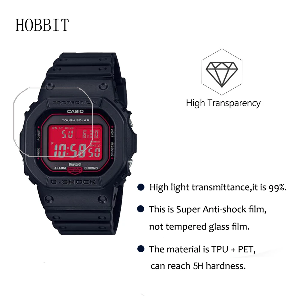 3 упаковки Взрывозащищенная пленка для Casio G-SHOCK 1PRC 1PR протектор экрана с защитой от