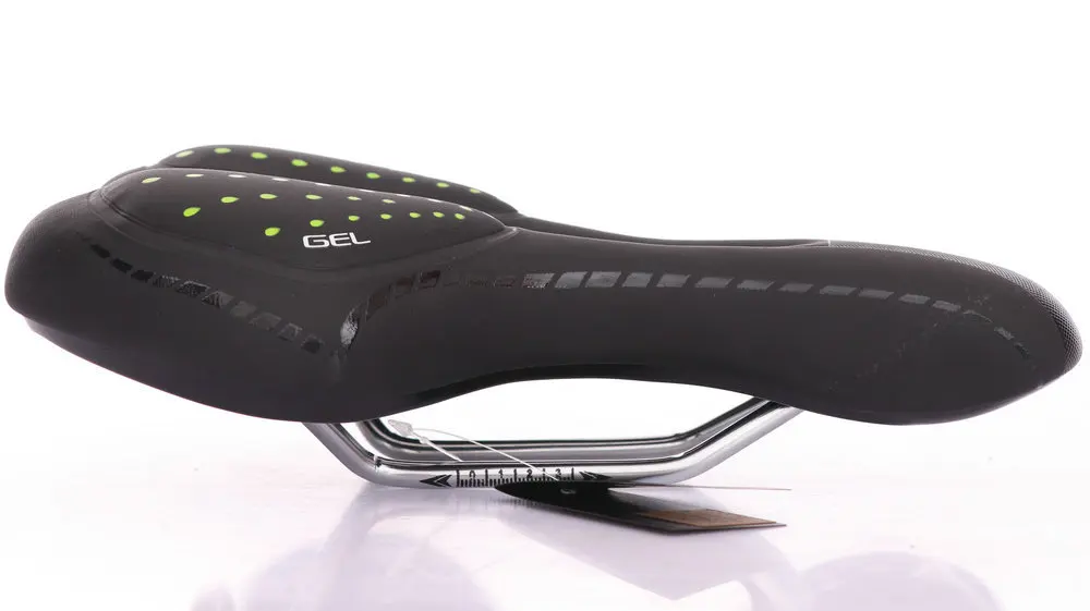 Велосипедное седло пластиковое широкое дышащее амортизирующее для езды на