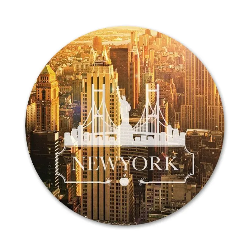 Значки Нью-Йорк значки металлические для украшения одежды и рюкзака 58 мм | Дом сад