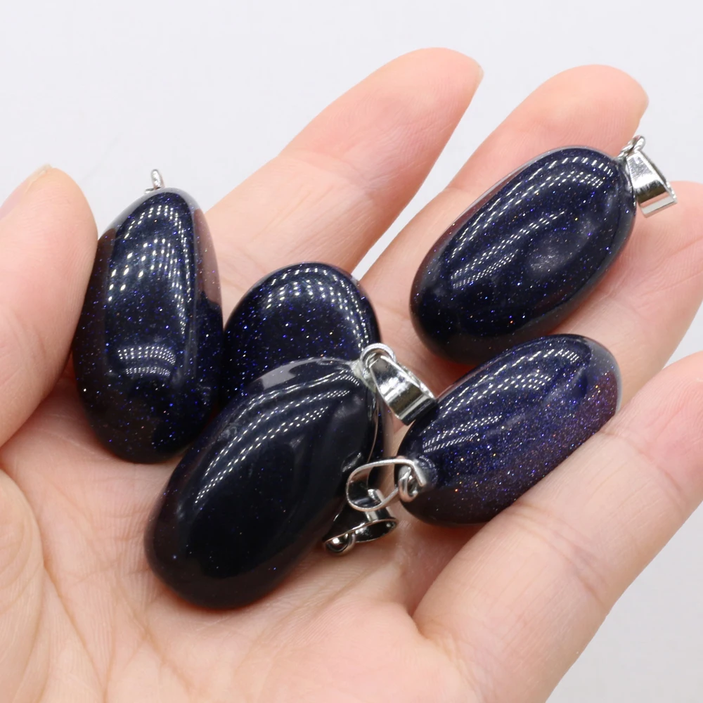

yachu Natural Stone Semi-precious Stone Irregular Shape Blue SPendant Make DIY Necklace Bracelet Size 20x30-25x40mm Gift