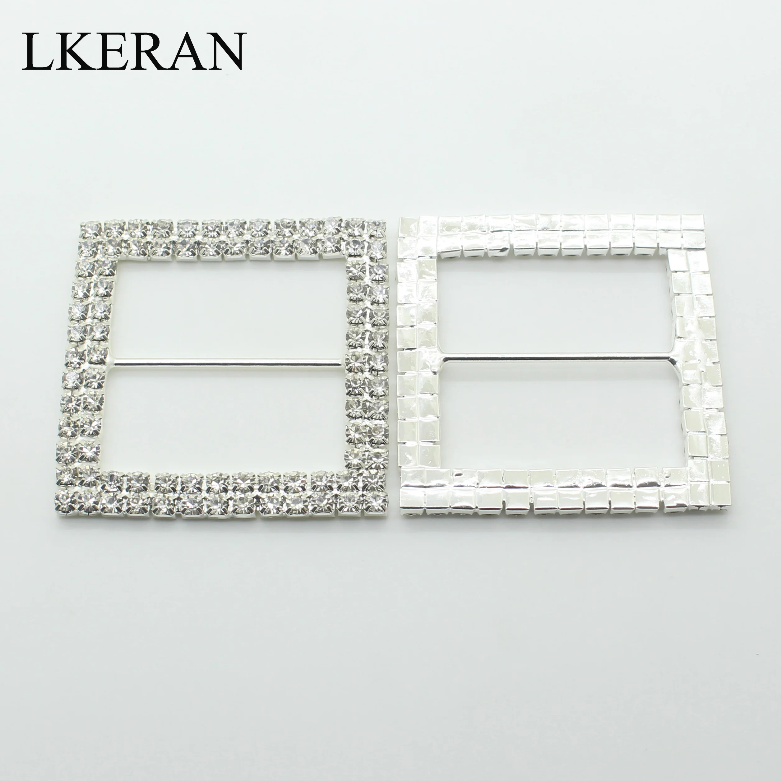 LKERAN 2 шт. двурядная квадратная 50x50 мм (внутренняя планка 36 мм) кристальная стразы