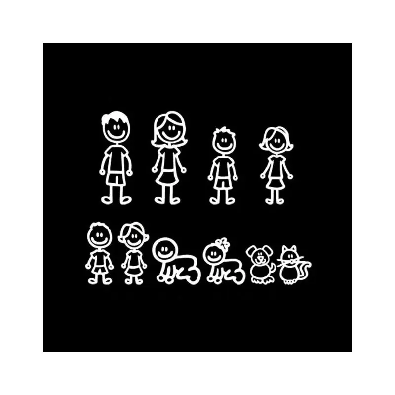 

Custom cartoon Family Members Car Sticker Decal Stick Car styling car decoration U2JA