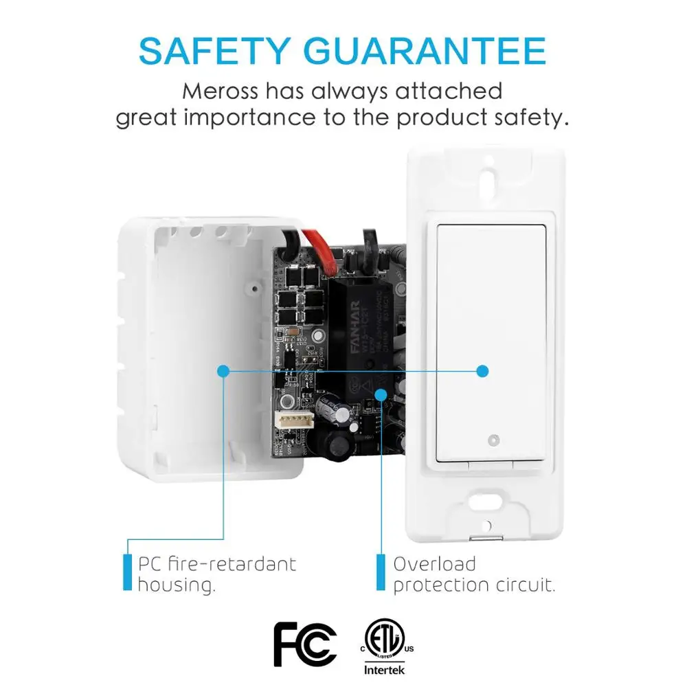 Meross Smart WiFi 3-Way Switch совместимый с Alexa Google Assistant и IFTTT простая настенная установка