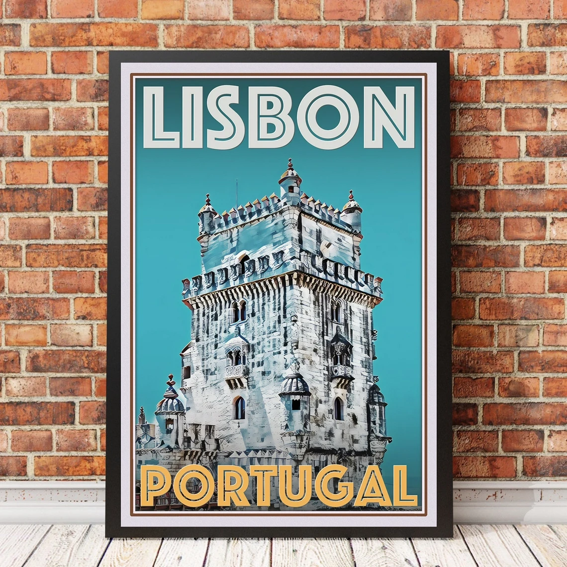 

Retro Vintage Style Travel Poster Or Canvas Picture - Lisbon Portugal Home Decoration Painting (No Frame)