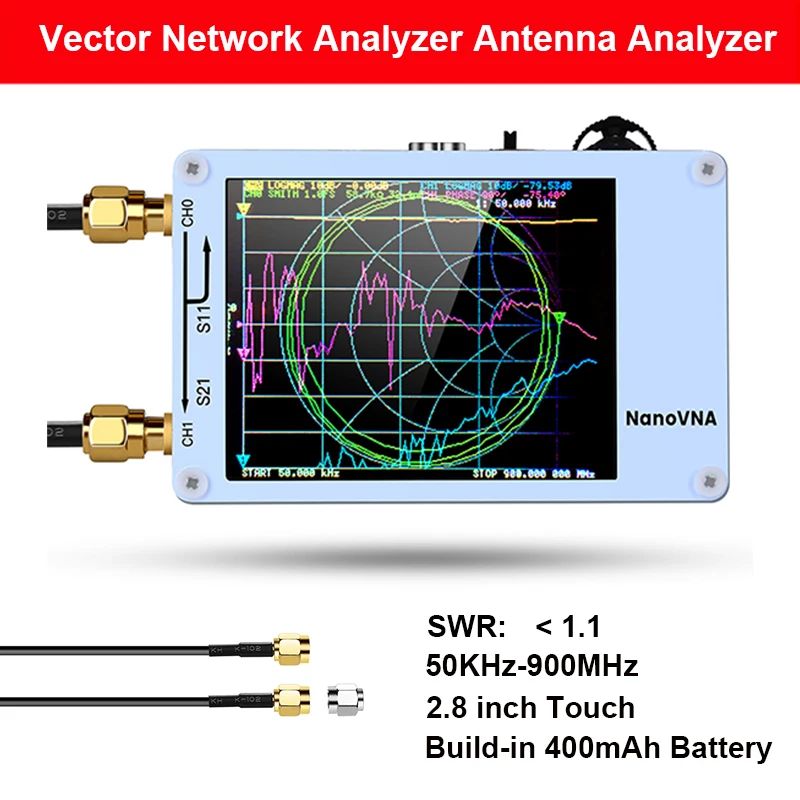 Векторный анализатор сети 50 кГц-900 МГц цифровой дисплей сенсорный экран коротких