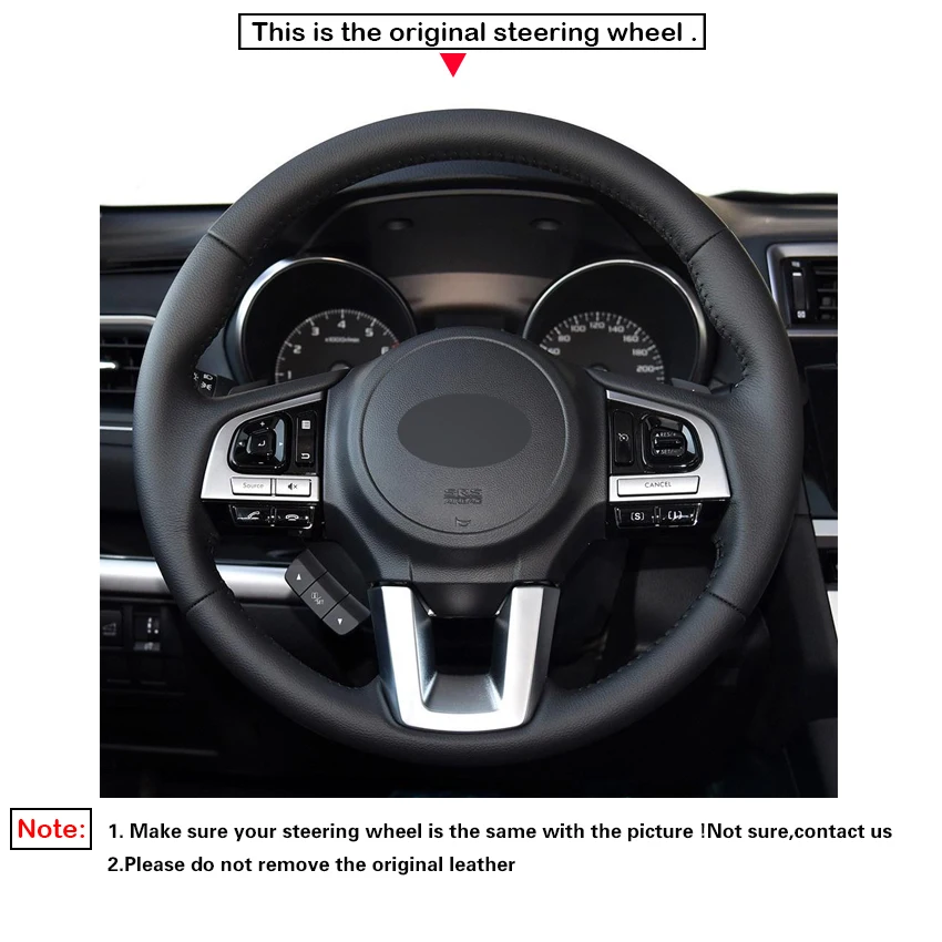 LQTENLEO черный чехол рулевого колеса автомобиля из натуральной кожи для Subaru Legacy XV 2015