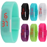 2021 candy color mens womens watch rubber led kids watches date bracelet digital sports wristwatch for student