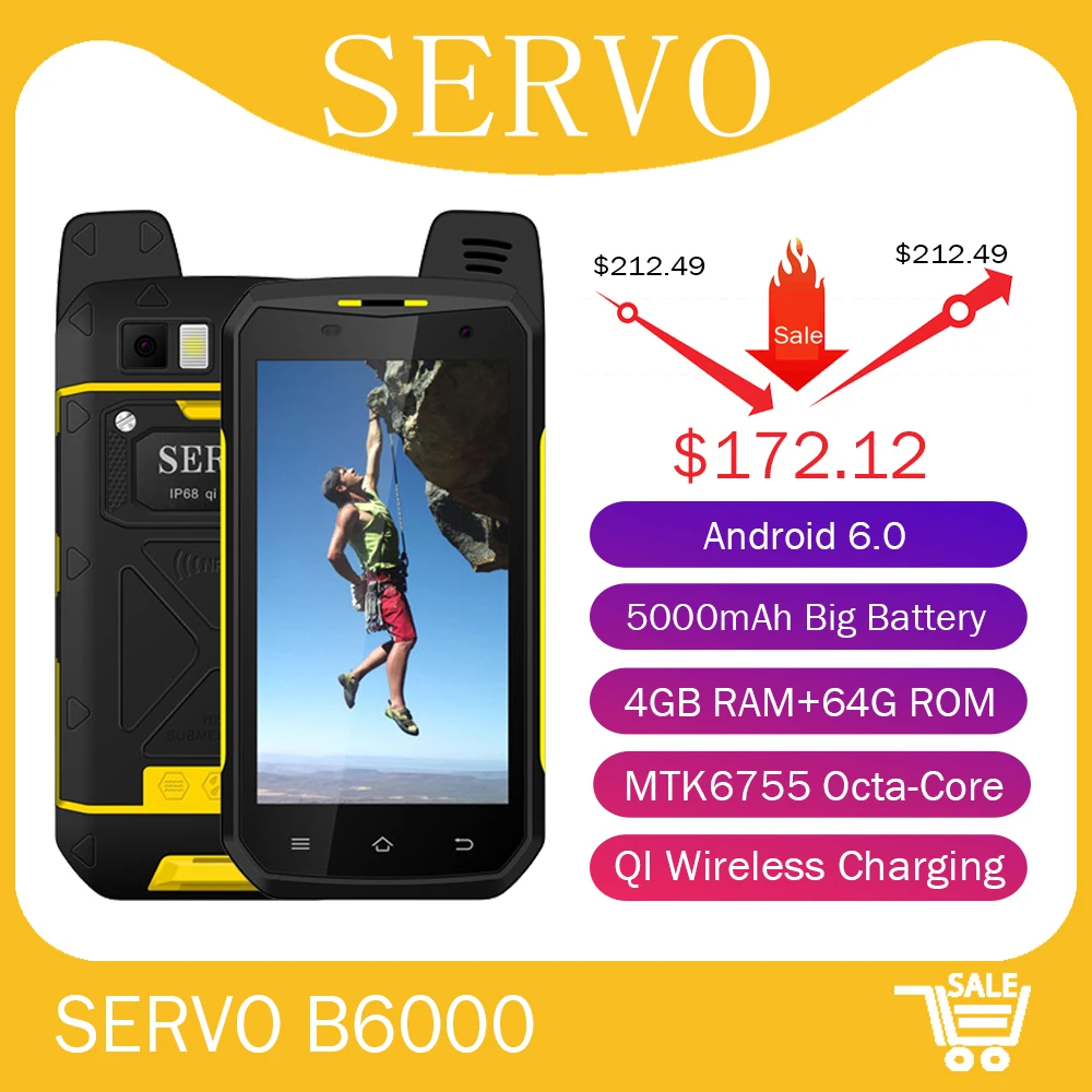 SERVO смартфон 4," MTK6755 Восьмиядерный rom 64 Гб 4G LTE 13 МП 5000 мАч поддержка мобильного телефона Беспроводная рация IP68