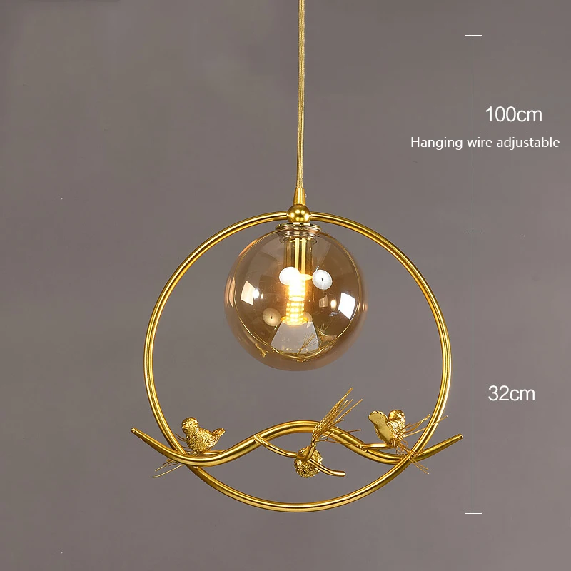 

Nordic Glass Pendant Lights Lamp Iron Lighting Living Room Dining Room Bedside lamp Bedroom Loft Home Decor Pendant Hanging Lamp