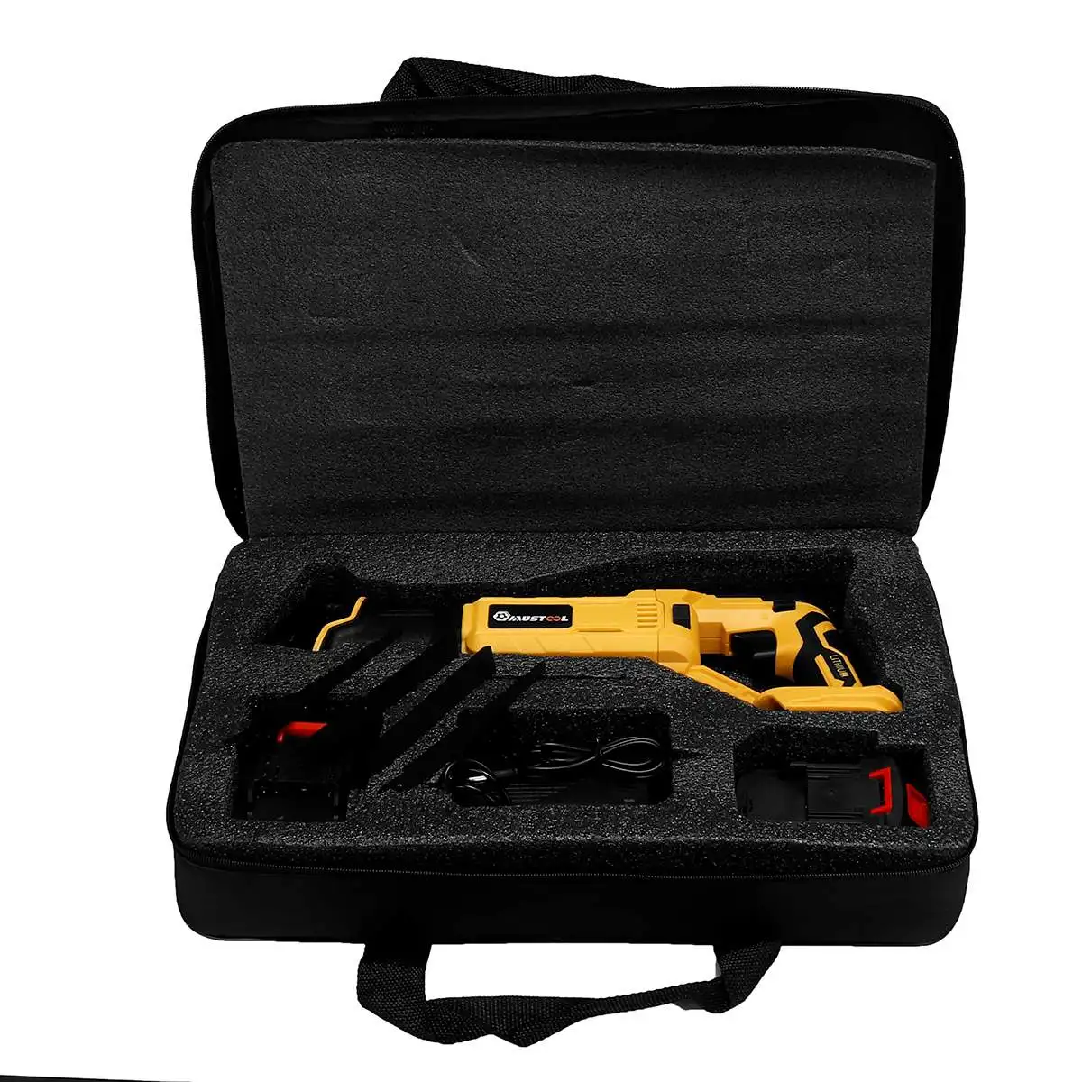 

DORESUPP 288V Cordless Reciprocating Saw + 4 Saw Blades Metal Cutting Wood Tool Portable Woodworking Cutters with 1/2 Batterys