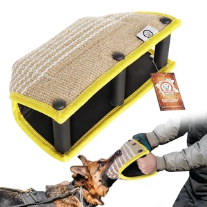 Подушка для укуса большой собаки, джутовая Подушка с 3 ручками, мягкий таг для собак, тренировочная игрушка, коврик 22*36 см для полицейских собак