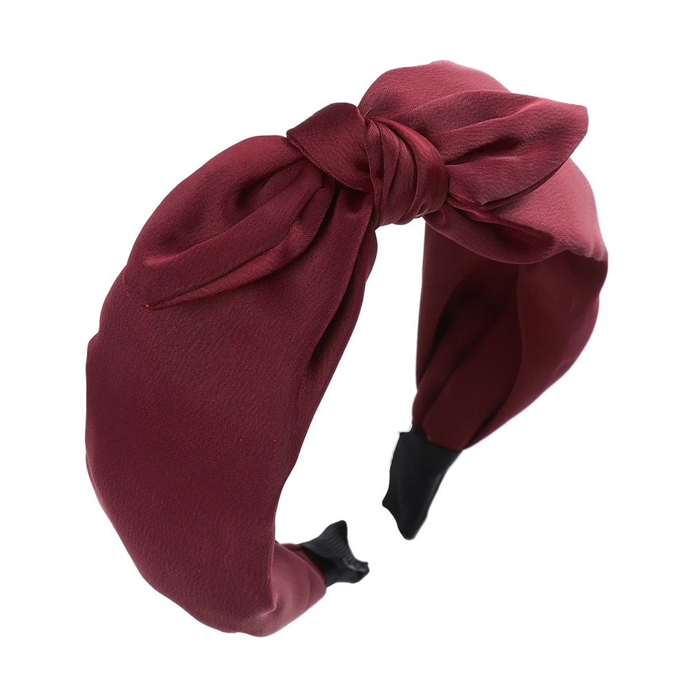 9 Haimeikang Rabbit Ear Cross Headband For Lady Double Hair Bow Hairband Girl Top Knot Turban Fabric Wide Hair Hoop - Цвет: 9