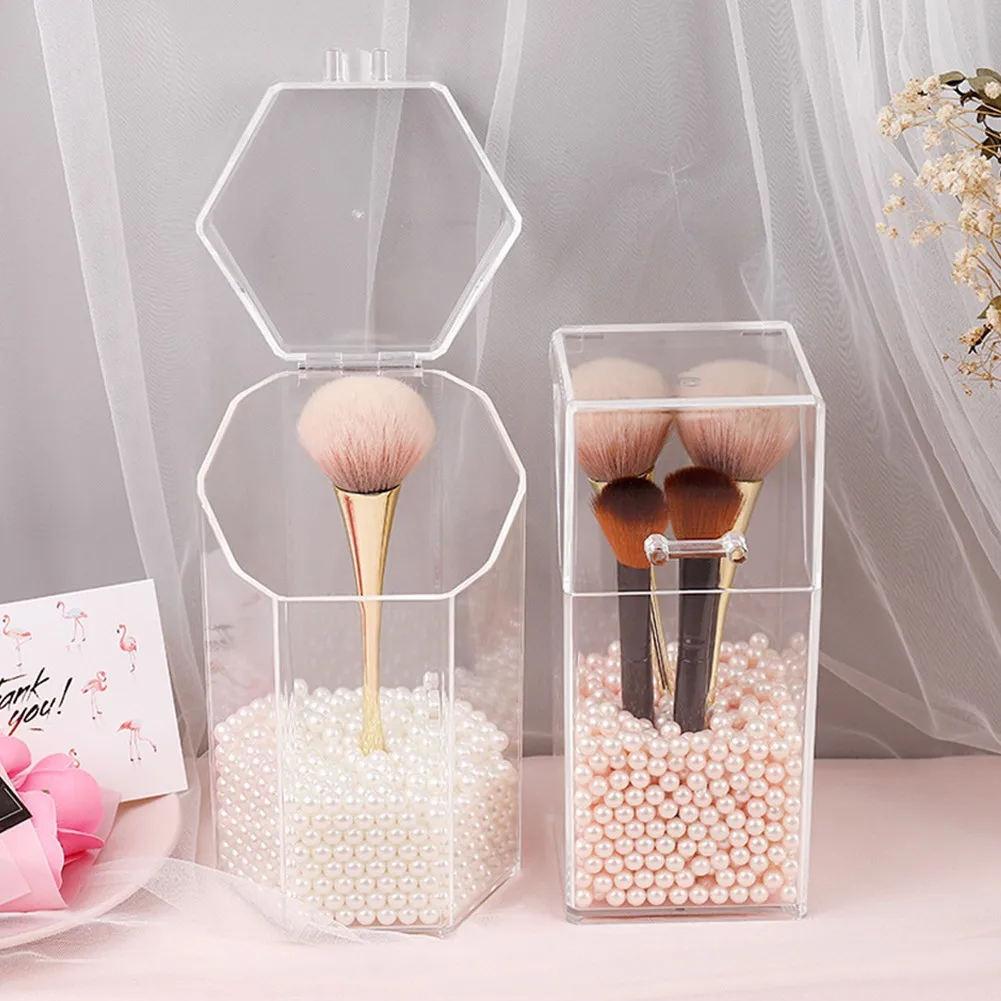 

Transparent Acrylic Makeup Brush Holder Makeup Organizer Cosmetic Holder Lipstick Pencil Storage Container Storage Box Holder