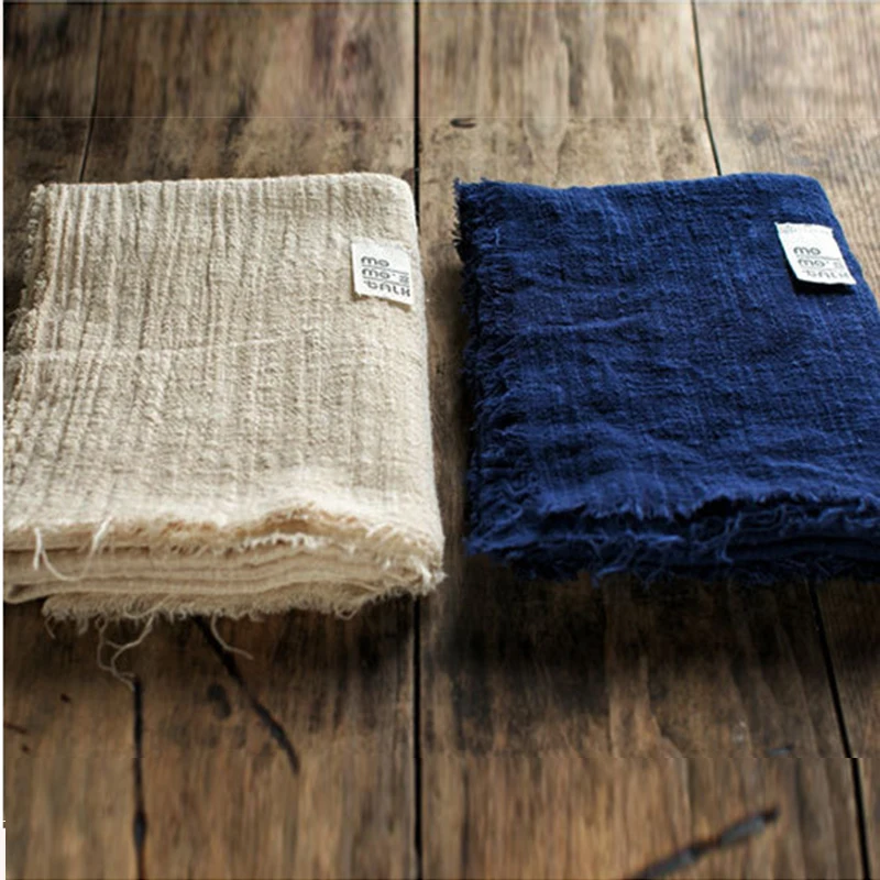 

Vintage Napkin Cotton Linen Dessert Table Napkins Table Decorative Solid Color Serviette De Table Mariage Raw Napkin Handmade