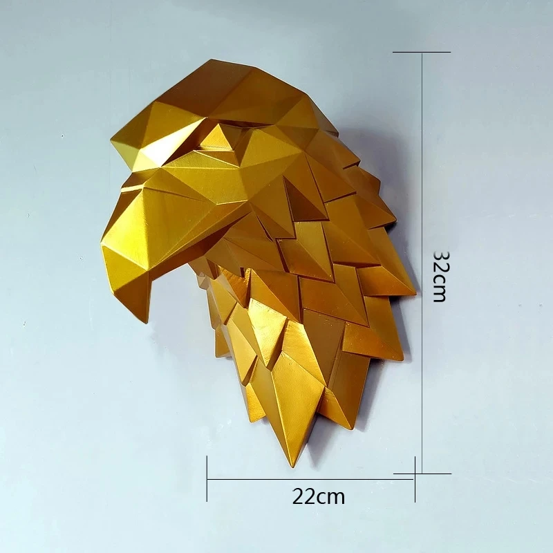 

3d Eagle Head Statue Home Decoration Animal Abstract Sculpture Wall Hanging Decoration Statue Living Room Mural Art Craft