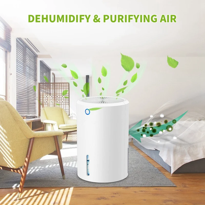 

Electric Mini Air Dehumidifier 900Ml Portable Air Purifier Machine Automatic Power-Off Defrost for Home EU Plug