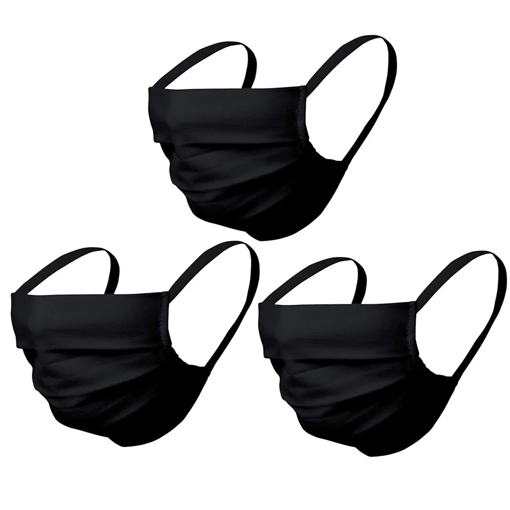 3 маски/6x Маски Детские Тканевые маски загрязнения черные многоразовая моющаяся