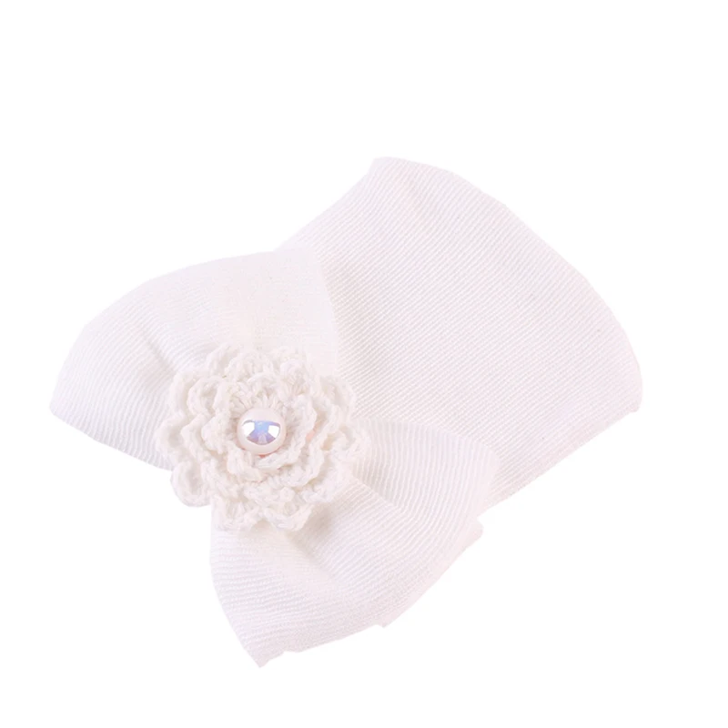 Newborn Baby Hat Toddler Warm Hats Cotton Striped Caps Soft Hospital Pink White Boys Girls Bow Beanies for New Born 0-6M | Детская