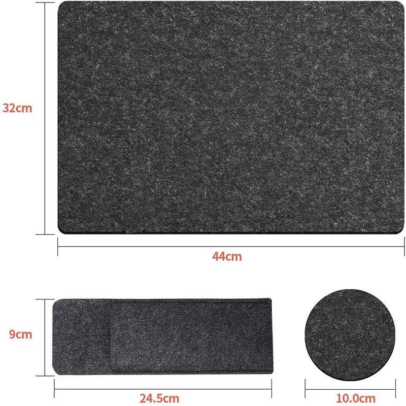 

18Pcs/set Washable Felt Placemats Table Mats Glass Coasters Cutlery Bags Set Insulation Pads Absorbent Non-slip Mat WXV