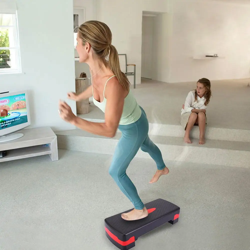 

Adjustable Fitness Aerobic Step Non-slip Cardio Yoga Pedal Stepper Gym Workout Exercise Fitness Aerobic Step Equipment 100KG