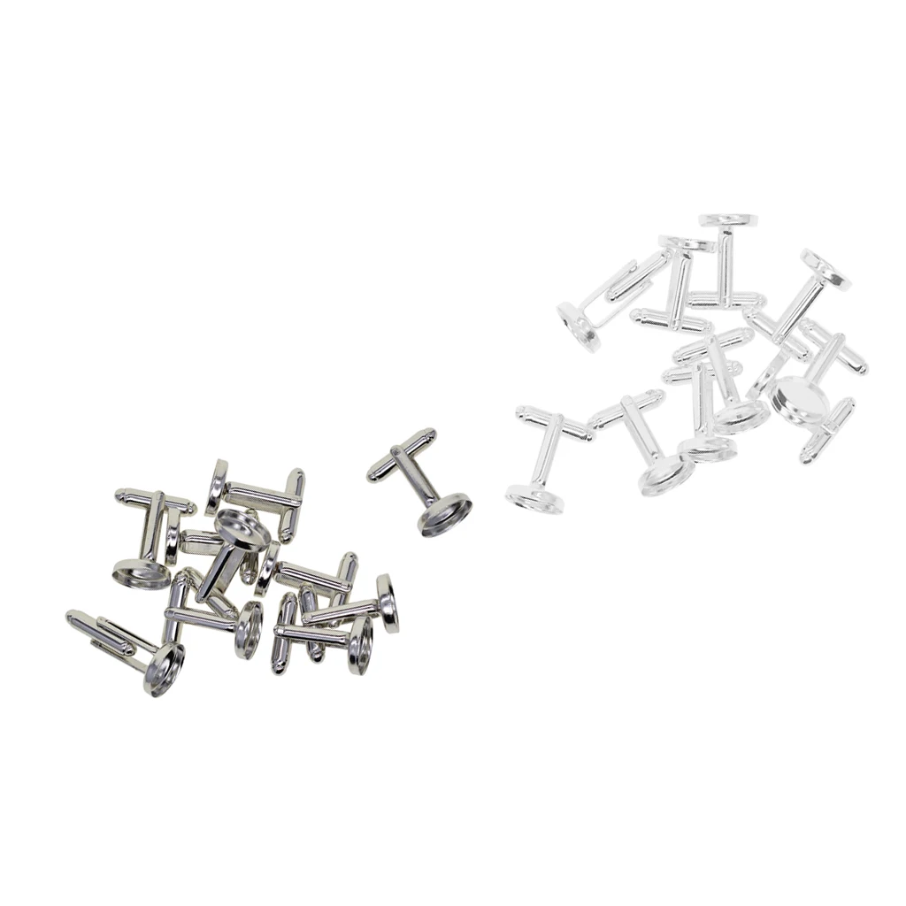 

10 packs 12mm Round Blank Settings Cuff Link Findings Men Cufflinks Jewelry