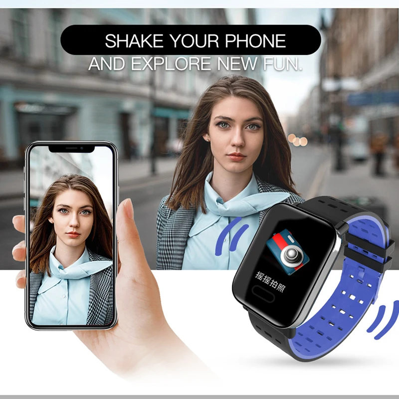 

A6 Smart Band Heart Rate Monitor Sport Fitness Tracker Remote Control Smart Bracelet IP67 Waterproof Wristband Watch 1YW