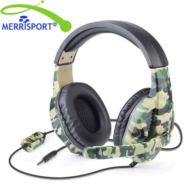 Игровая гарнитура MERRISPORT с микрофоном наушники разъемом 3 5 мм для PS4 компьютера