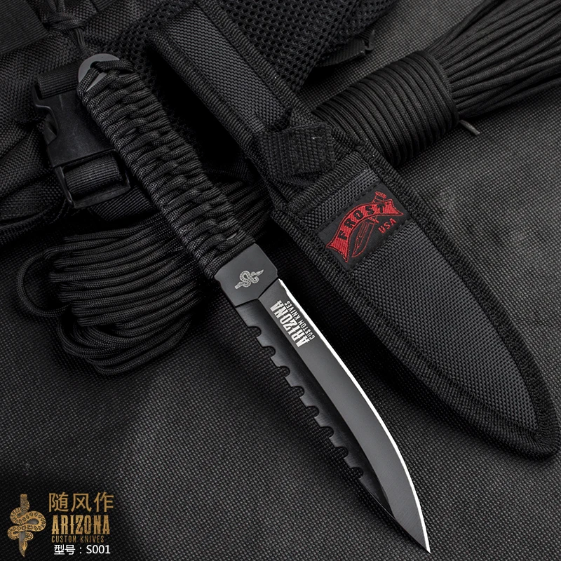 WIND Outdoor sharp straight knife wild survival tactical outdoor portable army | Инструменты