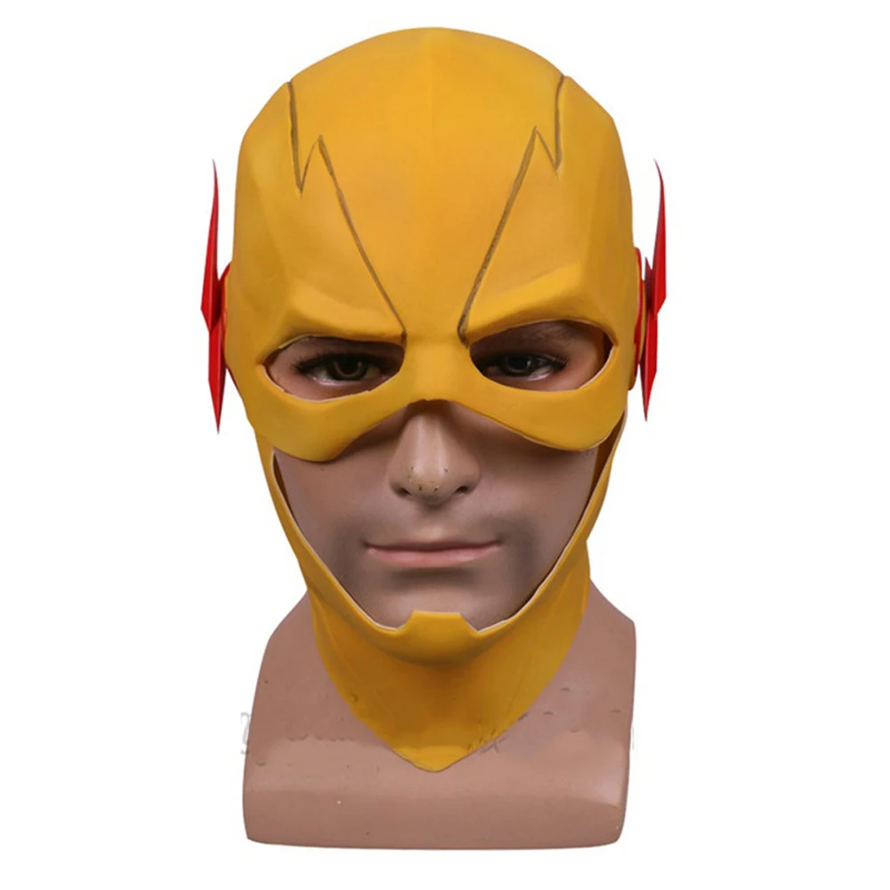 Reverse Flash The Flash Allen Masks Yellow Reverse Flash Mask Black Zoom Superhero Cosplay Helmet Prop Movie Latex Masks Cosplay Costume - Цвет: Reverse Flash