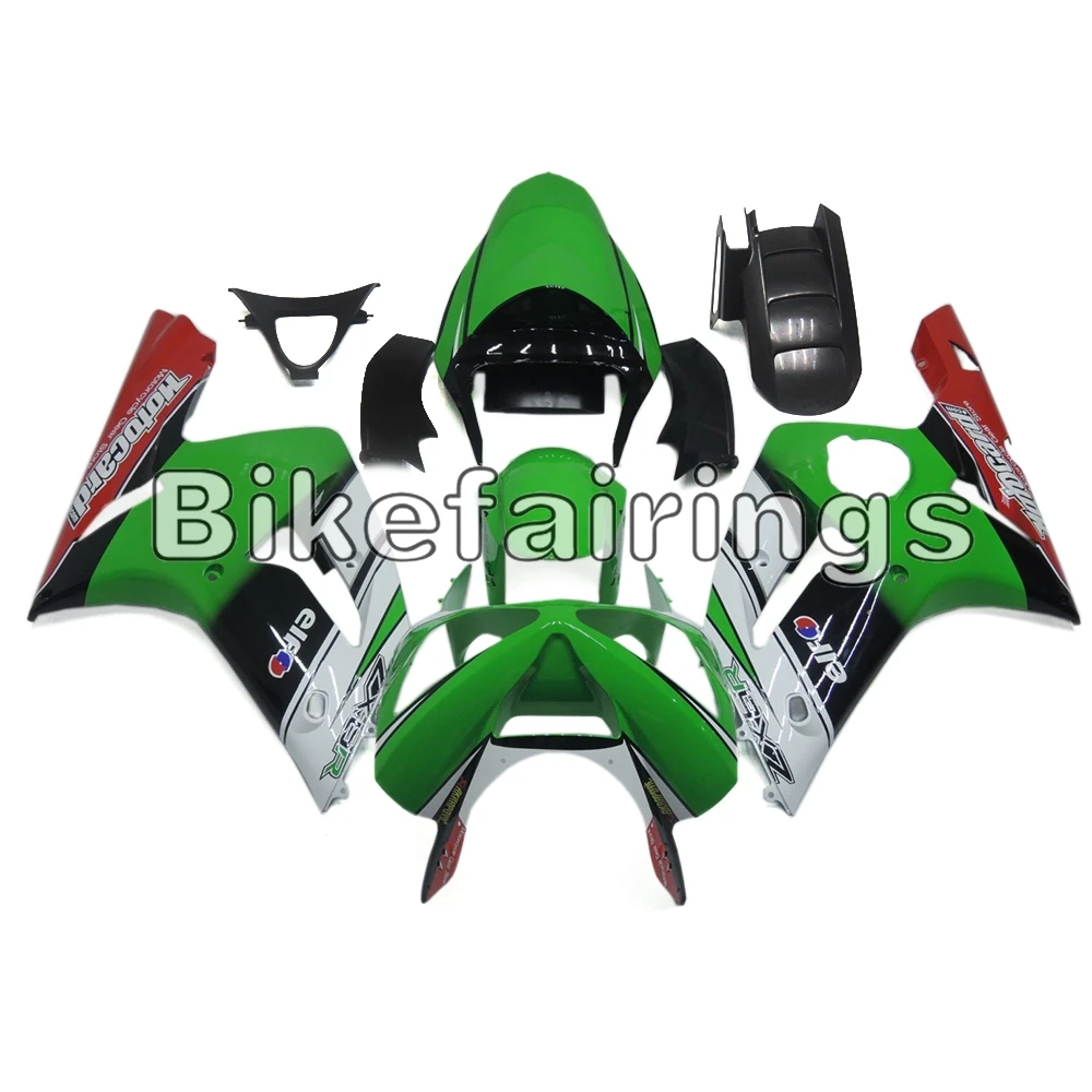 

Green White With Red Lowers Bodywork Kit For ZX-6R 2003 2004 ZX636R 636 03 04 ABS Plastic Fairing Kit New Panels Covers