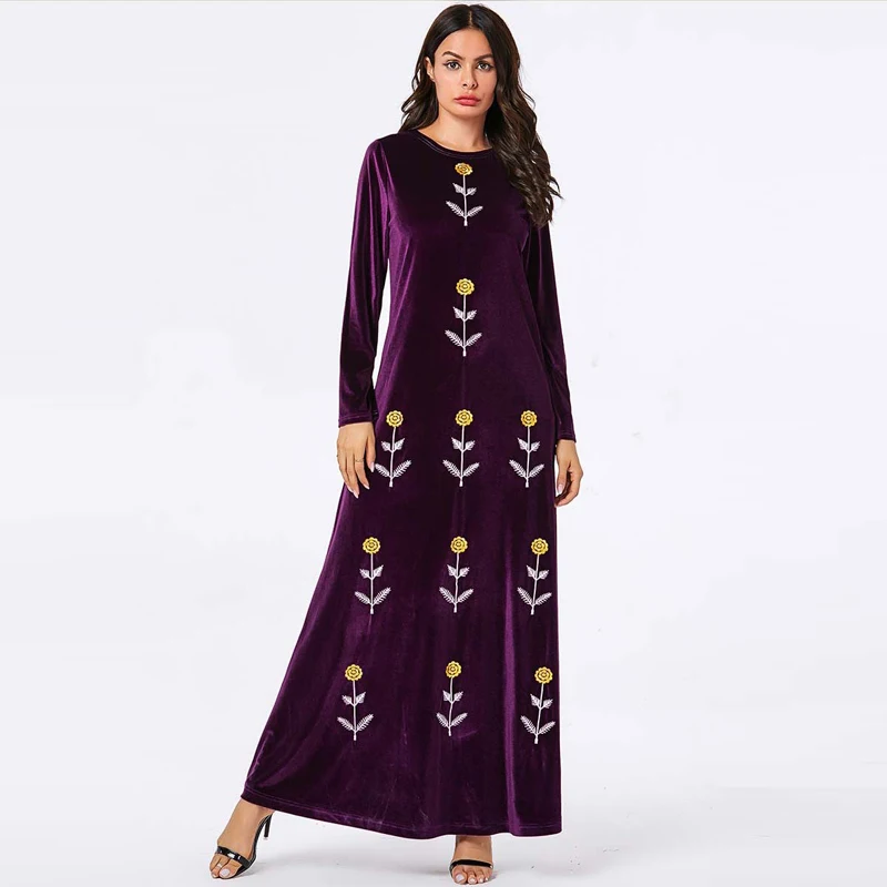 Новое мусульманское платье с длинными рукавами свободный большой размер маятник