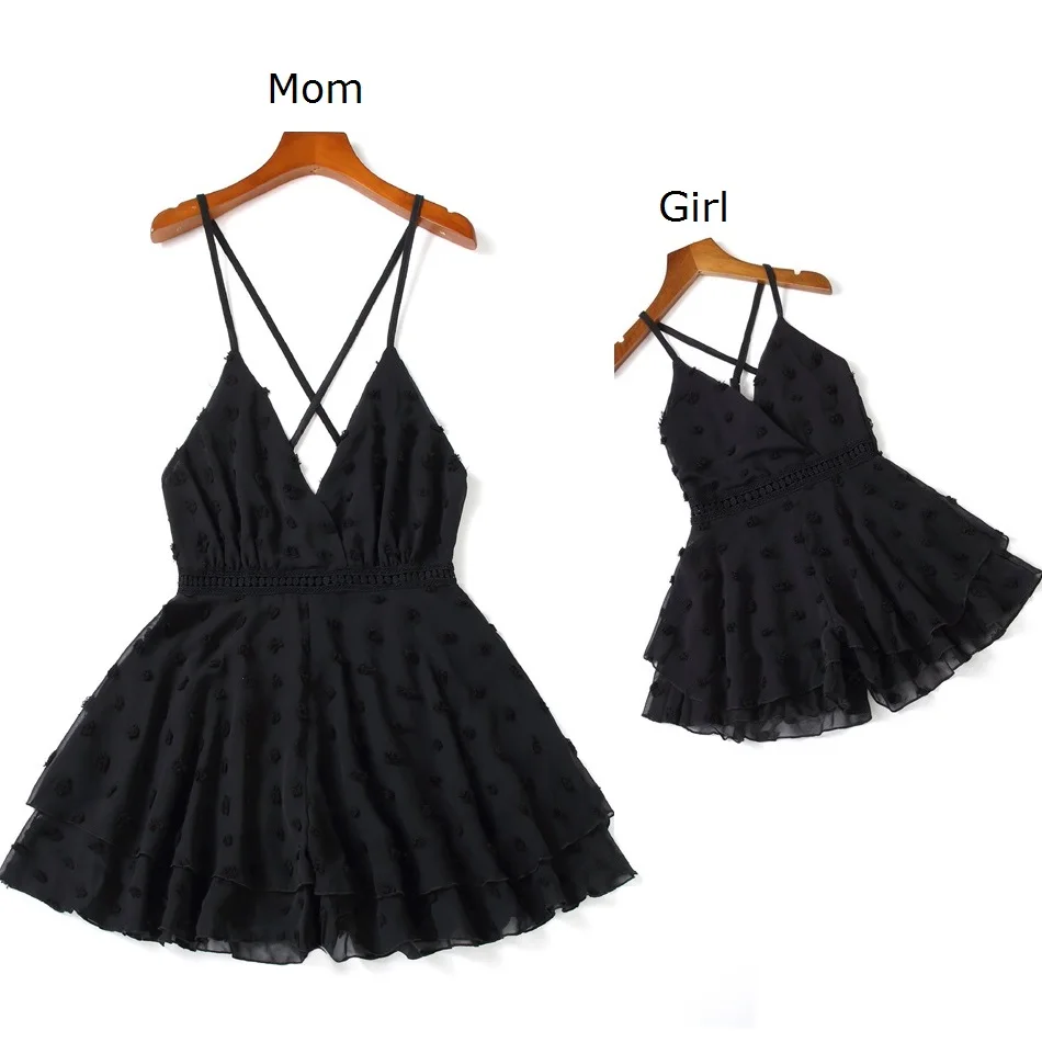 

One-Piece Mother Daughter Matching Dresses Tank Overalls Family Set Mom Baby Mommy and Me Clothes Fashion Women Girls Jumpsuits