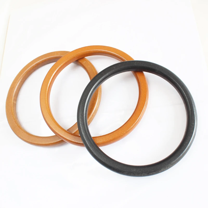 

Fashion New Round Wooden Bag Handle Replacement for DIY Making Purse Handbag Tote Circle Handcrafted Accessories For Bags