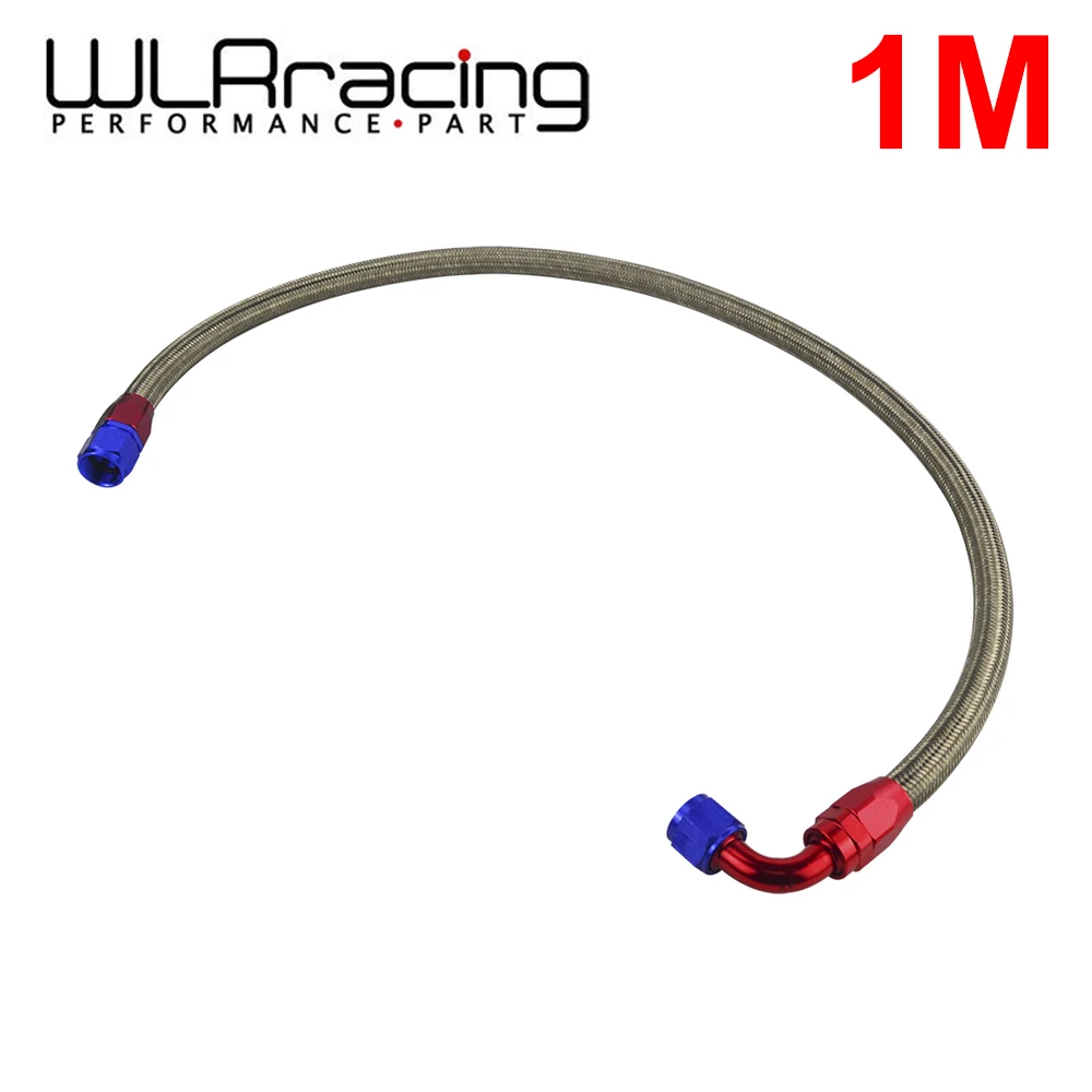 AN10 1 м Серебряный шланг из нержавеющей стали с трубкой для шланга прямой 90