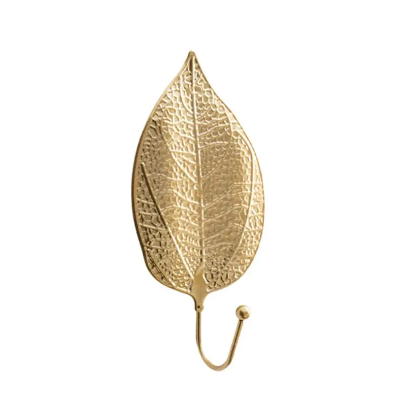 

Nordic Luxury Leaf Shaped Hook Purse Coat Rack Key Hanger Wall Hanging Decor R9JC