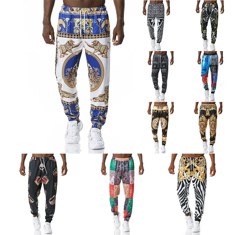 Брюки мужские с 3D принтом повседневные свободные спортивные штаны для молодых